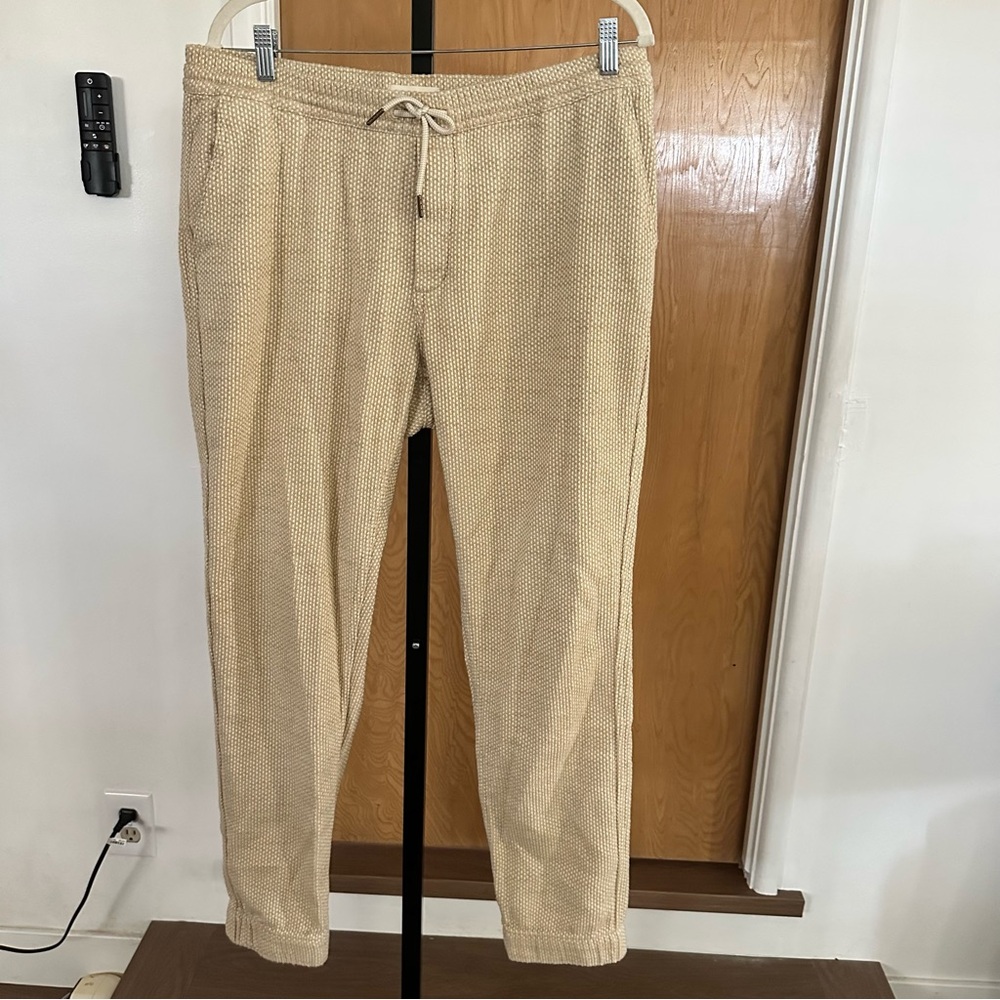 Taylor Stitch Apres Pants Beige Textured Joggers